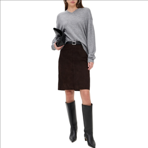 Madewell Suede Column Skirt NW737 NWT Size 2 Brown